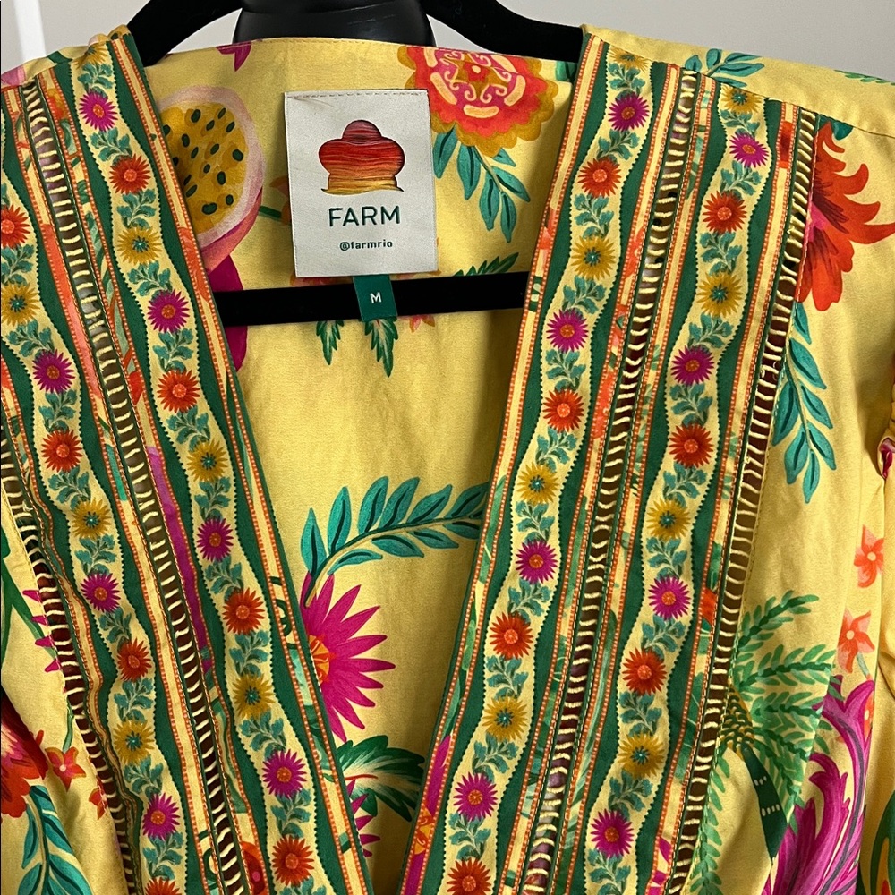 FARM Rio Tropical Yellow Dress with Floral Accents - Picture 2 of 6